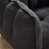 Soft Chenille Bean Bag Chair With High Resilient Foam For Living Room And Bedroom Comfortable Square Lazy Sofa With Footstool - Black - Image 7