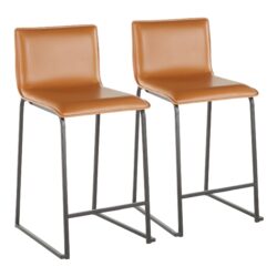 Mara - Contemporary Counter Stool (Set of 2) - Black / Camel