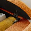 Ottoman Oval Storage Bench, 3D Lamb Fleece Bench With Large Storage Space For The Living Room, Entryway And Bedroom - Brown - Image 7