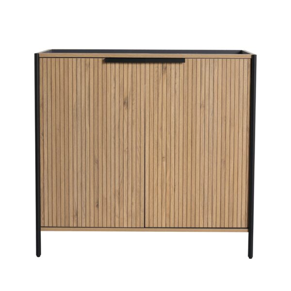 Contemporary Freestanding Bathroom Vanity With Adjustable Shelves - Light Coffee