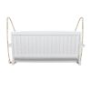 Tambora - Stylish Porch Swing With Acacia Wood And Metal - White - Image 9