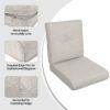 2 Pieces Set High Back Patio Chair Cushions, Tufted Rocking Chair Cushions, Adirondack Cushions For Garden Porch Home Office Chair Use, 2 Pack - Beige - Image 6