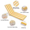 2 Piece Outdoor Chaise Lounge Cushion Set, Replacement Cushions For Patio Furniture - Yellow / White - Image 13
