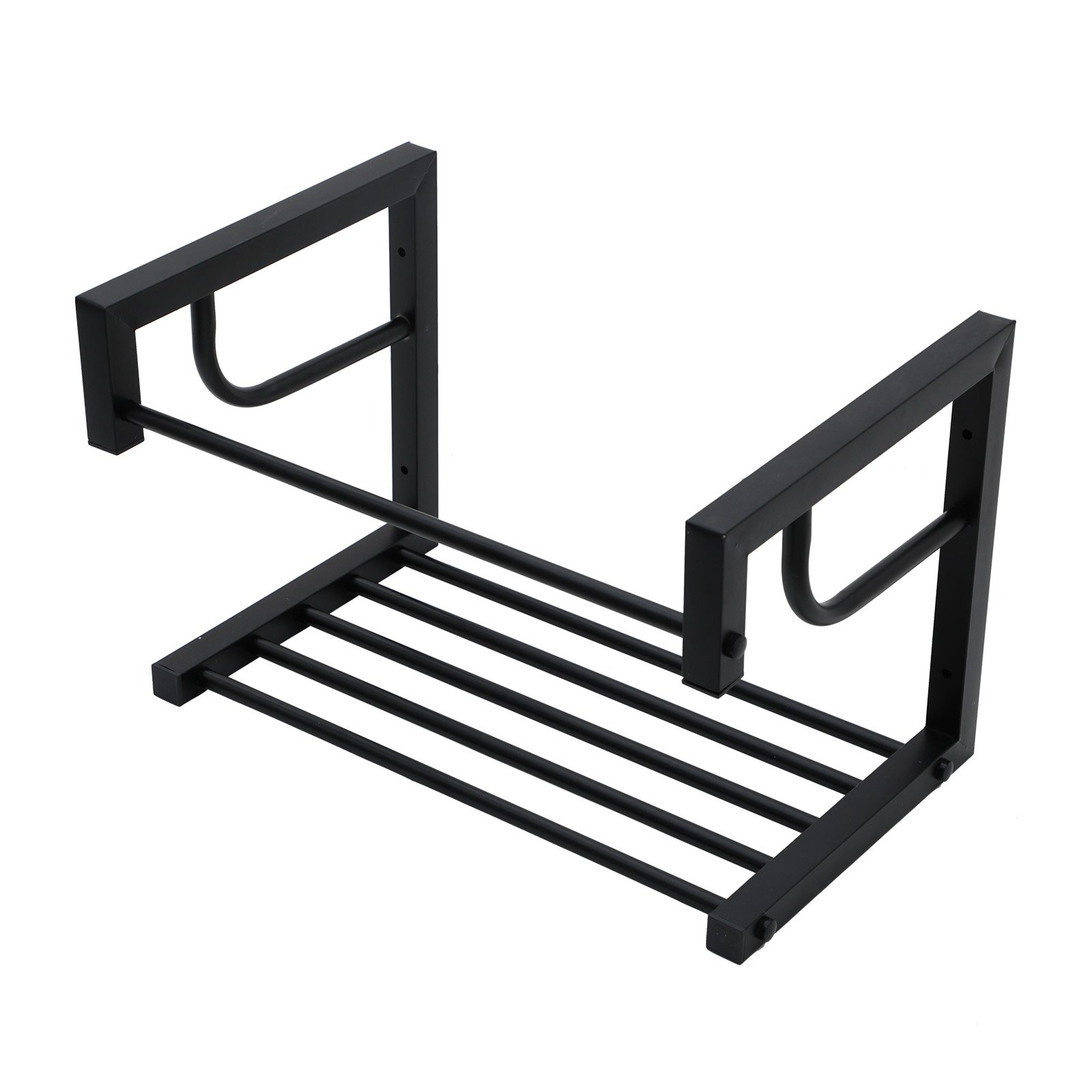 Wall Mounted Rectangular Bathroom Sink With Towel Bar & Overflow - White - Image 10