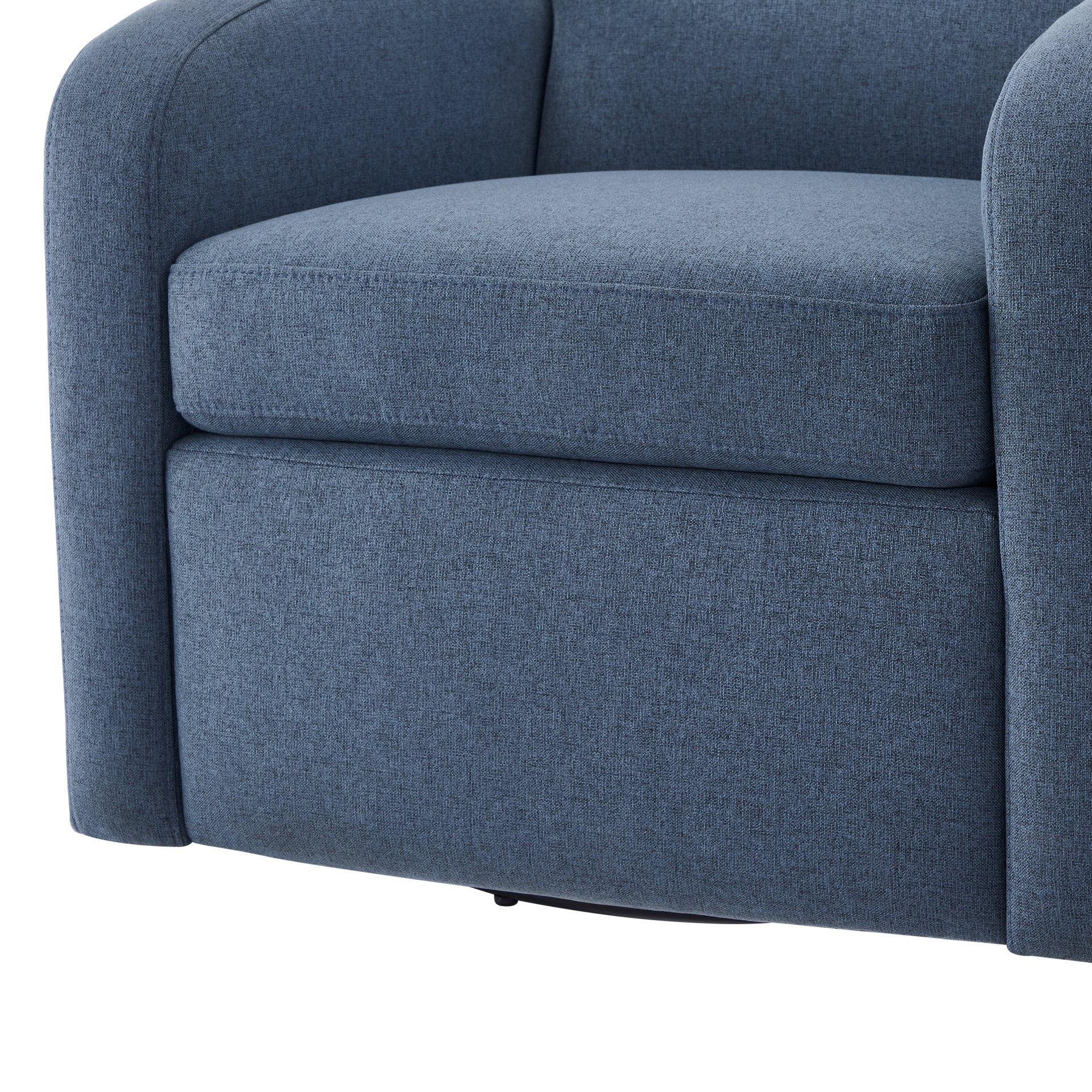 Eddie - Modern Swivel Chair With 360 Degree Functionality In Hemp Like Fabric - Blue - Image 9