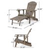 Malibu - Rustic Style Reclining Adirondack Chair With Footrest - Gray - Image 3