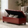 Glouster - Storage Ottoman Leather - Red - Image 4