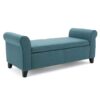 Hayes - Contemporary Armed Storage Bench With Rolled Arms - Teal - Image 7