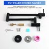 Modern Design Wall Mount Pot Filler Faucet With Dual Handles - Matte Black - Image 8