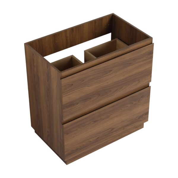 Modern Freestanding Bathroom Vanity Cabinet With Double Drawer - Brown
