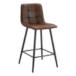 Techno Fabric Bar Chair (Set of 2) Comfortable - Brown / Black