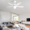 42" Ceiling Fan With Light And Remote Cotnrol 6 Speeds DC Reversible Motor - White - Image 7