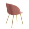 Fran - Pleated Waves Contemporary Chair (Set of 2) - Gold / Pleated Blush Waves - Image 4