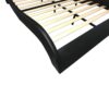 King Size Upholstered Platform Bed Frame With LED Lighting, Bluetooth Connection To Play Music Control, Backrest Vibration Massage, Curve Design, Wood Slat Support, Exhibited Speakers - Black - Image 10