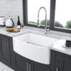 Sink 30" Apron Front Single Bowl With Arch Edge For Kitchen - White - Image 5