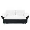 Modern Convertible Sleeper Sofa Bed With Pull Out Queen Design, Side Storage & Thick Cushions Chenille Loveseat For Living Room Or Bedroom 3 In 1 Function - - White - Image 19