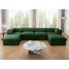 Modular Sectional Sofa With Storage Extra Large U Shaped For Living Room Convertible With Ottoman Chenille - Green - Image 12