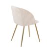 Fran - Pleated Contemporary Chair (Set of 2) - Gold / Pleated White - Image 4