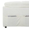 Modern Convertible Sleeper Sofa Bed With Pull Out Queen Design, Side Storage & Thick Cushions Chenille Loveseat For Living Room Or Bedroom 3 In 1 Function - Beige - Image 16