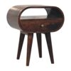 Circular Bedside Table With Open Slot - Walnut - Image 2