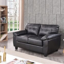 Sleek Contemporary Loveseat For Two - Black