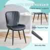 Minimalist Ergonomic Dining Chair (Set of 4) With Curved Cushions And Metal Frame - Black - Image 7