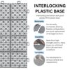 Interlocking Deck Tiles Plastic Waterproof Outdoor All Weather Anti-Slip Bathroom Shower Balcony Porch Strong Weight Capacity Upto 6613 Lbs, Rosette Pattern Pack Of 12 - Gray - Image 6