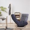 Adjustable Japanese Reclining Floor Chair Sofa With Metal Frame For Living Room & Balcony - Navy - Image 6