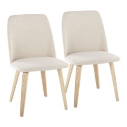 Toriano - Contemporary Dining Chair (Set of 2) - Natural / Cream