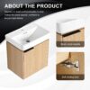 20" Wall Mounted Bathroom Vanity With Ceramic Sink And Storage Cabinet - Oak - Image 11