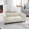 Modern Rectangular Pet Sofa With Backrest And Armrests, Soft Cushion For Small And Medium Dogs - Beige - Image 5