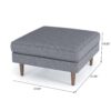 Amber - Square Upholstered Ottoman - Dark Gray / Gray - Image 6