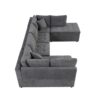 Oversized Sectional Sofa U-Shaped Sofa Couch Pull-Out Sofa Bed With Two Throw Pillows For Living Room - Gray - Image 16