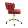 Velvet Home Office Desk Chair, Modern Cute Computer Chair With Swivel Wheels, Height Adjustable - Wine Red - Image 14