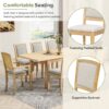 Topmax - Rustic Extendable Dining Table Set With Removable Leaf, 6 Upholstered Armless Dining Chairs And 2 Padded Arm Chairs, 9 Pieces - Natural - Image 9