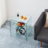 Tempered Clear Bent Glass Side Table Sofa Table, Multi Purpose Use, Premium Tempered Glass - Transparent - Image 6