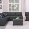 Hannah - Sectional Sofa With Ottoman - Dark Gray - Image 2