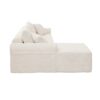 Full Compression Chaise Lounge Set Modular Corduroy Sectional With Arched Armrests Non Slip Base Includes 3 Back Cushions & 2 Throw Pillows - White - Image 10