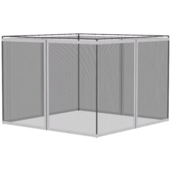 Outsunny - 10' x 13' Replacement Mesh Sidewall Netting For Patio Gazebos And Canopy Tents With Zippers (Sidewall Only) - White