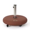 Concrete Round Wheelie Umbrella Base With Stainless Steel Holder - Terracotta - Image 8