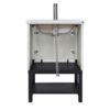Modern Freestanding Bathroom Vanity With Ceramic Sink, Hot And Cold Faucet, 2 Door Cabinet & Open Iron Shelf, Magnesium Oxide And Iron Frame - White - Image 11