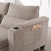 Convertible Chaise Lounge Sofa Chair With USB Ports, Cup Holders, Phone Holder, Storage - Brown - Image 5