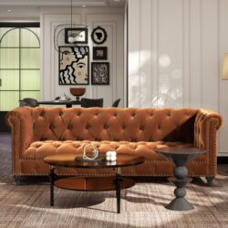 Alto - Tufted Chesterfield Sofa - Burnt Orange