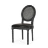 French Country Dining Chair (Set of 2) With Cane Backrest - Black - Image 7