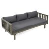 Claremont - 3 Seater Daybed With Slat Paneling And Water Resistant Cushions - Gray - Image 5