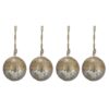 Christmas Ball Ornaments, Wood Decorative Hanging Ball Christmas Tree Ornaments For Holiday Party Decorations (Set of 4) - Brown - Image 2