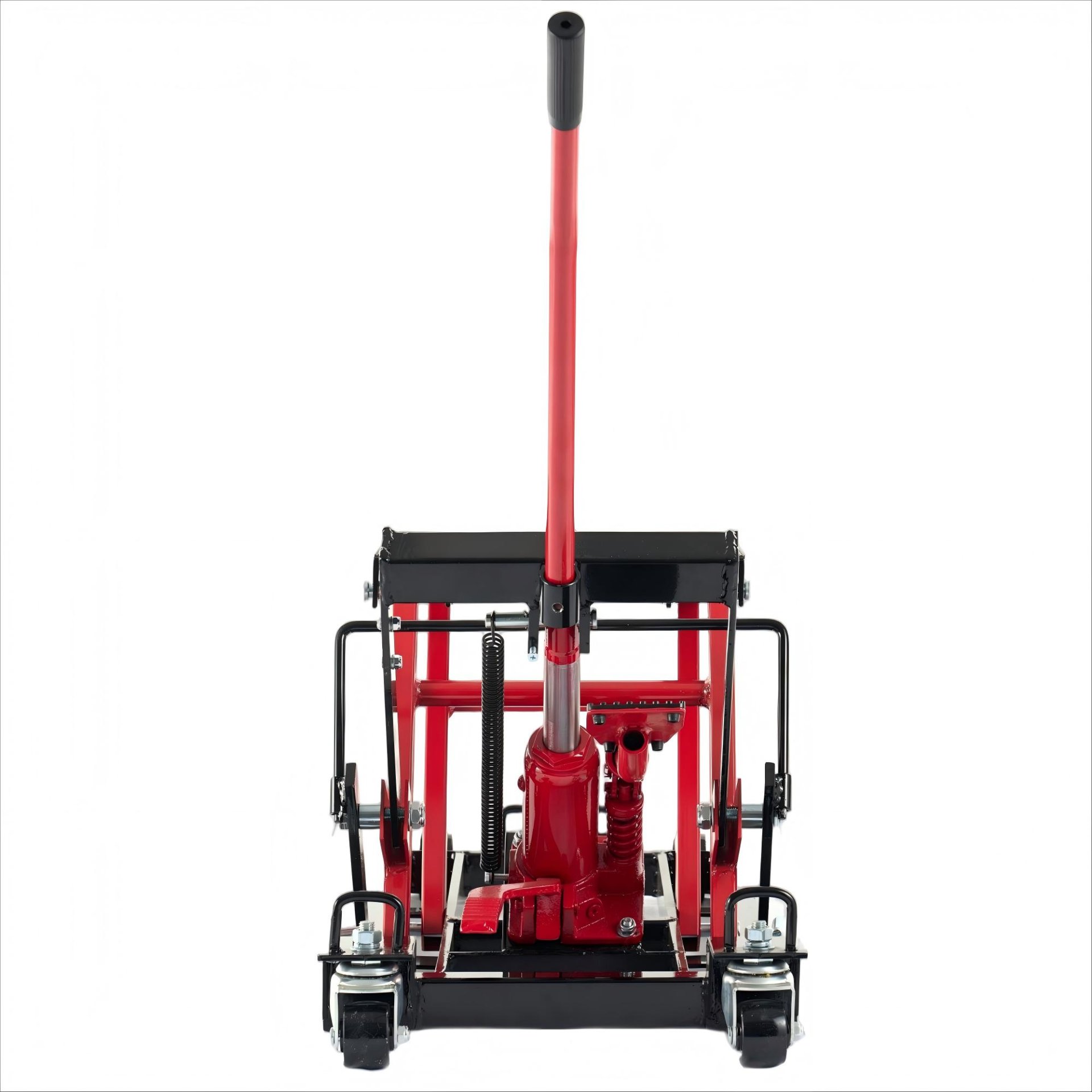 Heavy Duty 1500Lbs Hydraulic Motorcycle Lift Jack With Wheels And Handle - Red / Black - Image 7