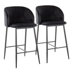 Fran - Contemporary Fixed Height Counter Stool (Set of 2) - Black