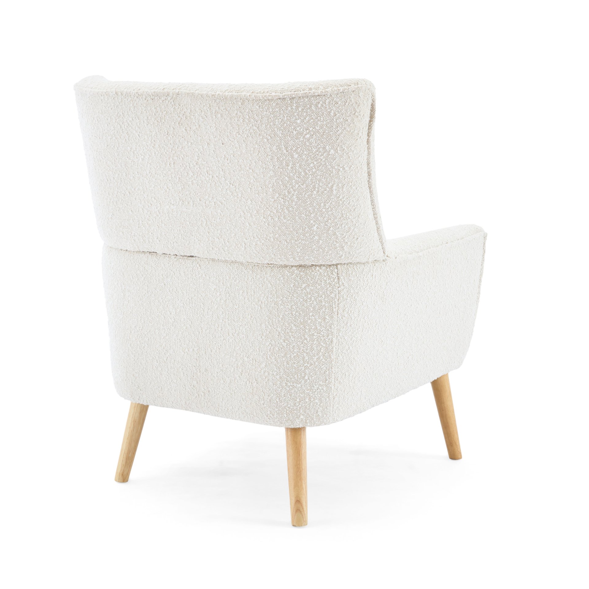 Ergonomic Accent Chair With Button Tufted Design And Rubber Wood Legs - Almond - Image 15
