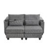 Convertible Chaise Lounge Loveseat Sofa Bed With USB Ports, Cup Holders, Phone Holder, Ample Storage - Gray - Image 8